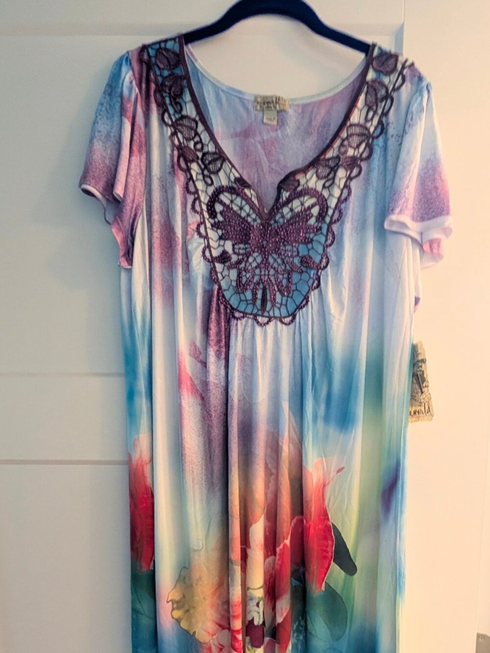 One World Women’s Dress NWT Plus Size 1X (Runs Large) - Embellished Tunic Dress